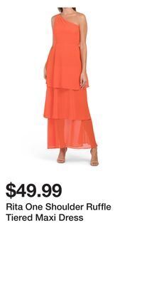 TJ Maxx Rita one shoulder ruffle tiered maxi dress offer