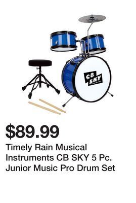 Kmart Timely rain musical instruments cb sky 5 pc. junior music pro drum set offer