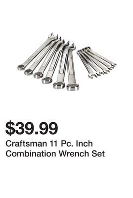 Kmart Craftsman 11 pc. inch combination wrench set offer
