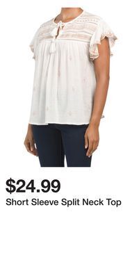TJ Maxx Short sleeve split neck top offer