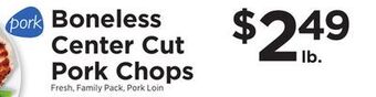 ShopRite Boneless center cut pork chops offer