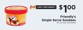 ShopRite Single serve sundaes offer