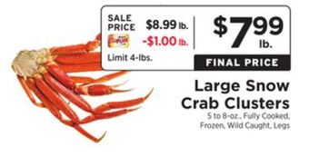 ShopRite Large snow crab clusters offer