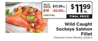 ShopRite Wild caught sockeye salmon fillet offer