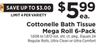 ShopRite Bath tissue mega roll 6-pack offer