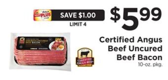 ShopRite Uncured beef bacon offer