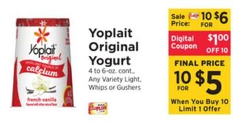 ShopRite Original yogurt offer