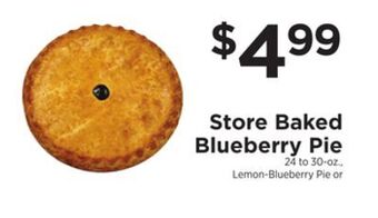 ShopRite Store baked blueberry pie offer
