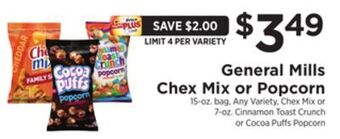 ShopRite Chex mix or popcorn offer