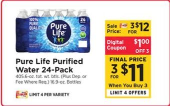 ShopRite Purified water 24-pack offer
