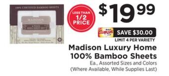 ShopRite 100% bamboo sheets offer