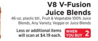 ShopRite V-fusion juice blends offer
