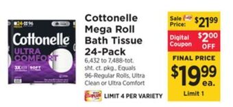 ShopRite Mega roll bath tissue 24-pack offer