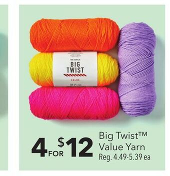 JOANN Big twist™ value yarn offer