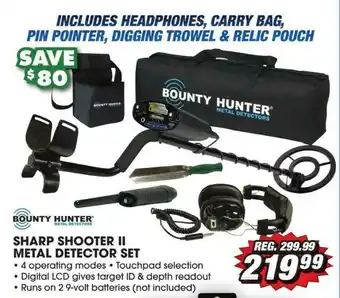 Big 5 Bounty Hunter Sharp Shooter Ii Metal Detector Set offer