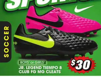 Big 5 Boys' Or Girls' Jr. Legend Tiempo 8 Club Fg Mg Cleats offer