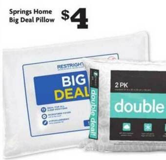 Family Dollar Springs Home Big Deal Pillow offer