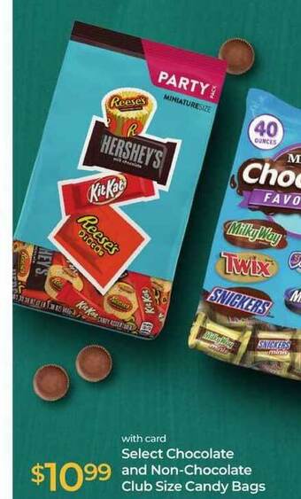 Rite Aid Chocolate And Non-chocolate Club Size Candy Bags offer