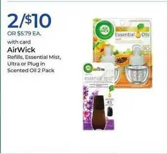 Rite Aid Airwick Refills, Essential Mist, Ultra Or Plug In Scented Oil 2 Pack offer
