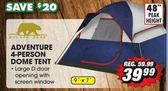 Big 5 Adventure 4-person Dome Tent offer