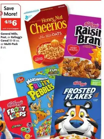 Family Dollar General Mills, Post Or Kellogg's Cereal Or Multi-pack offer