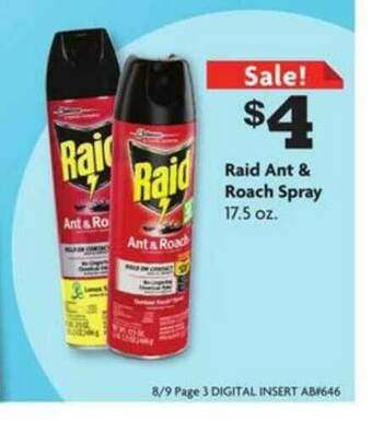 Family Dollar Raid Ant & Roach Spray offer