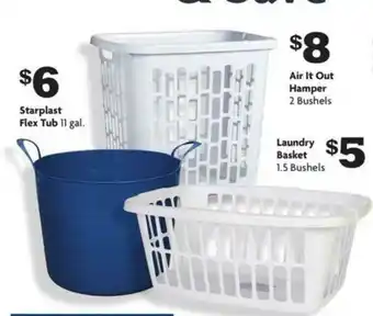 Family Dollar Starplast Flex Tub, Air It Out Hamper, Laundry Basket offer