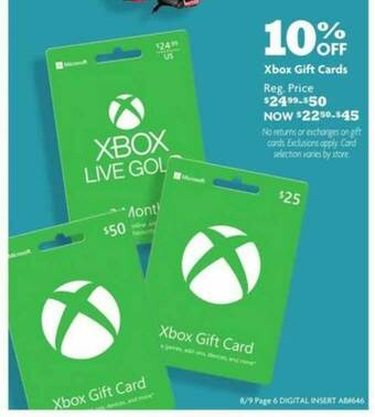 Family Dollar Xbox Gift Cards offer