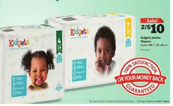 Family Dollar Kidgets Jumbo Diapers offer