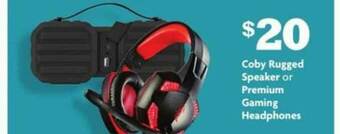 Family Dollar Coby Rugged Speaker Or Premium Gaming Headphones offer