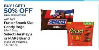 Rite Aid Fun Or Snack Size Candy Bags, Hershey's Or Mars Brand offer
