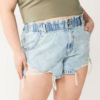 Kohl's Juniors' plus size so® high rise mom shorts offer