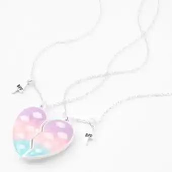 Claire's Best friends glow in the dark pastel split heart necklaces - 2 pack offer