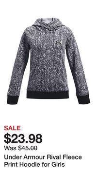 Cabela's Under armour rival fleece print hoodie for girls offer