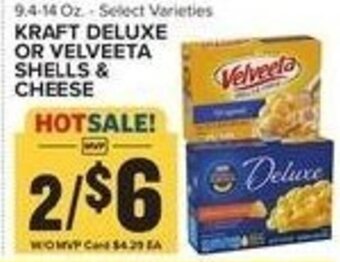 Food Lion Kraft Deluxe or Velveeta Shells & Cheese 9.4-14 oz offer