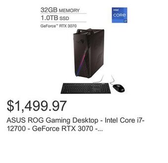 Costco Asus rog gaming desktop - intel core i7-12700 - geforce rtx 3070 - windows 11 offer