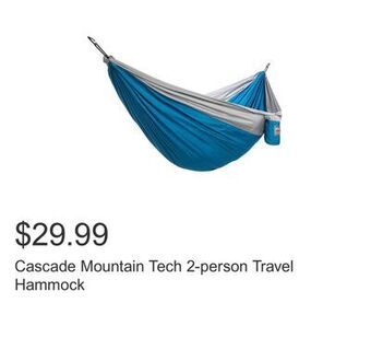 Costco Cascade mountain tech 2-person travel hammock offer