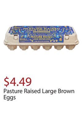 Trader Joe's Pasture raised large brown eggs offer