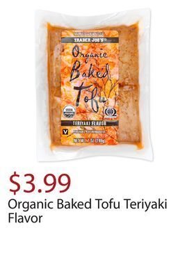 Trader Joe's Organic baked tofu teriyaki flavor offer