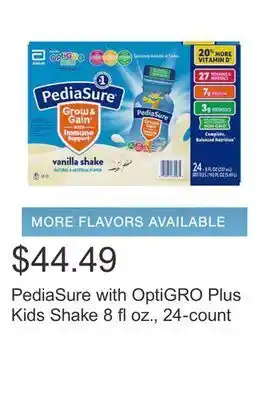 Costco Pediasure with optigro plus kids shake 8 fl oz., 24-count offer
