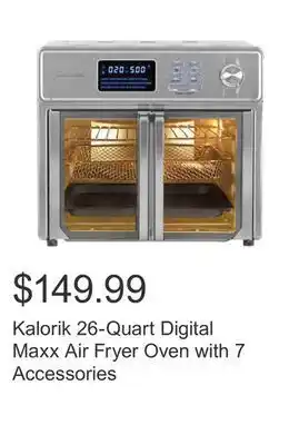 Costco Kalorik 26-quart digital maxx air fryer oven with 7 accessories offer