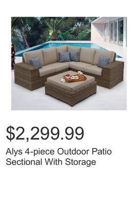 Costco Alys 4-piece outdoor patio sectional with storage offer