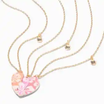 Claire's Best friends hibiscus heart pendant necklaces - 3 pack offer