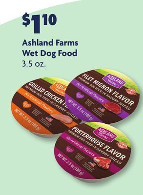 Family Dollar Ashland farms wet dog food offer