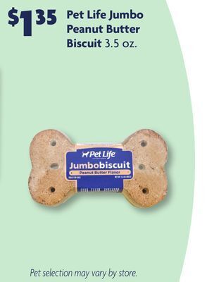 Family Dollar Pet life jumbo peanut butter biscuit offer