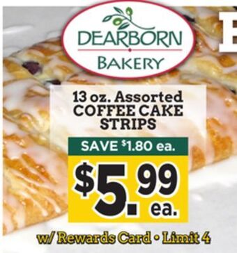 Dearborn Market Coffee cake strips offer