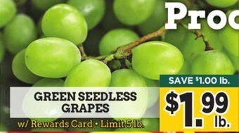 Dearborn Market Green seedless grapes offer