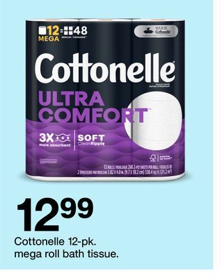 Target Cottonelle 12-pk. mega roll bath tissue offer