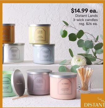 JC Penney Distant lands 3-wick candles offer