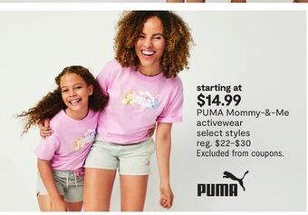 JC Penney Puma mommy-&-me activewear offer